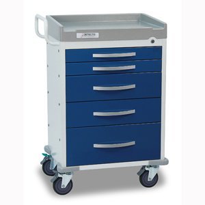 Detecto Rc33669Blu Rescue Anesthesiology Medical Cart-5 Blue Drawers