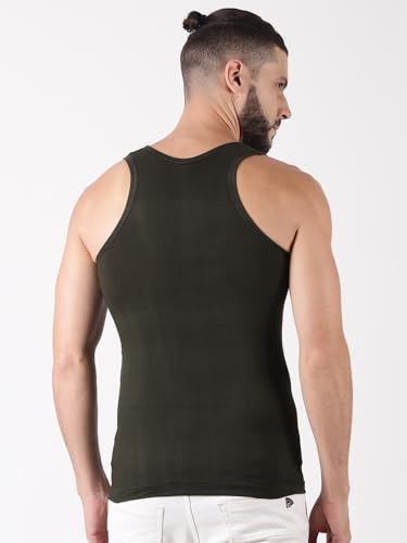 Image of Dollar Lehar Men Combed Cotton Round Neck Vest -Colour May Vary