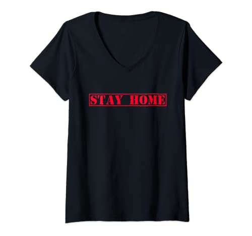 Mujer Stay Home Shirt,#Stayhome,Introvertidos por favor quédate en casa Camiseta Cuello V