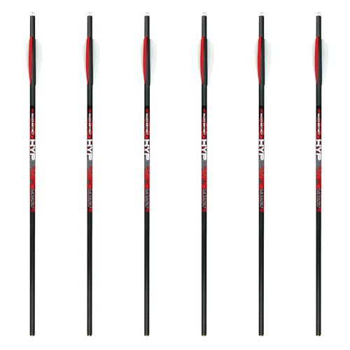 Killer Instinct Hypr-V 20 Crossbow Bolts 6-Pack - V-Track Nock System 390 Grain Total Weight with .003 Straightness Tolerance