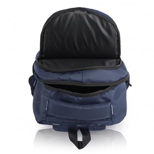 Image of Half Moon 30L Laptop Backpack for Boys & Girls School Bag, Office Use Daypack, Travel Bag for Man, College Bag for Men & Women, Water Resistant, Laptop Sleeve 15 Inch, Reflective Strip (Navy Blue)