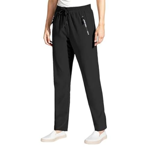 2026 Upgrade Comfy Pants Fit for Women Over 50-Stretch Active Pant Womens Ultra Stretch Breathable Casual Pants (US Alpha X-Large Regular Regular Black (Straight))