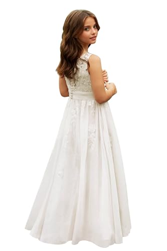 Flower Girl Dresses for Wedding Tulle Flower Appliques First Communion Dresses for Girls