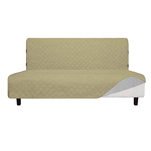 Easy-Going Sofa Slipcover Futon Cover Waterproof Couch Cover Furniture Protector Cover Pets Covers Whole Fabric No Stitching Non-Slip Fabric Pets Kids Children Dog Cat (Futon, Sand)