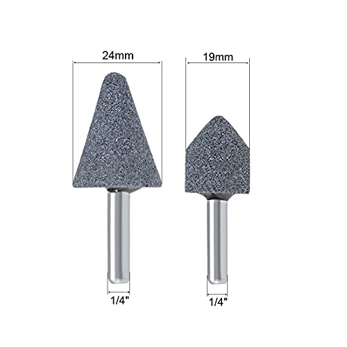 uxcell Abrasive Stone Points Set Grinding Wheel Polishing Head Bit with 1/4-inch Shank 2 Pcs - Thumbnail 2