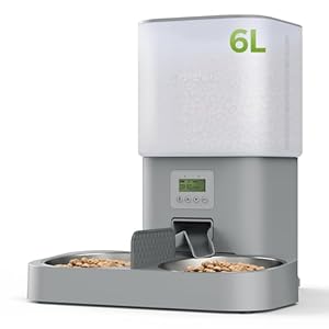 Automatic Cat Feeder for Pets, Programmable Meal Dispenser, for Timed Meals for Up to Cats & Dogs Including Dual Power Supply, and Capacity for 4 Meals Daily