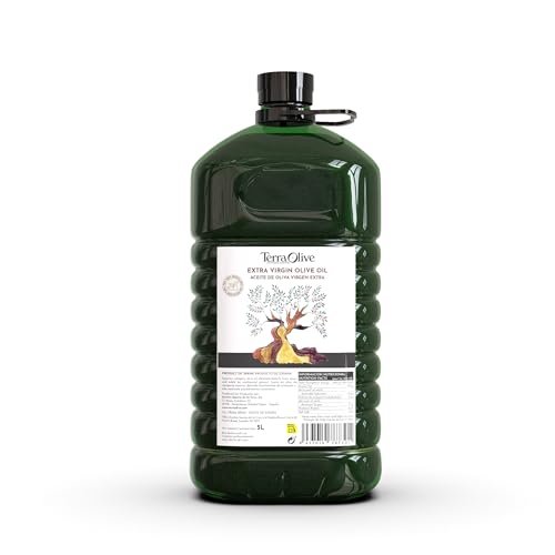 TERRAOLIVE - Extra Virgin Olive Oil Cooking Oil Olive Variety Mild Body Sourced in Spain Montes de Toledo Recycled PET Container - 5L