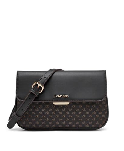 Calvin Klein Arya Flap Crossbody, Brown/Khaki/Black, One Size - image 1