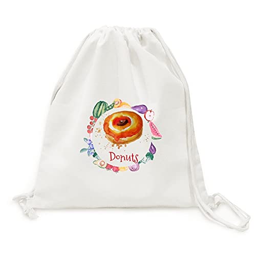 Sac en tissu pliable avec sangle pour fruits et légumes au donut orange