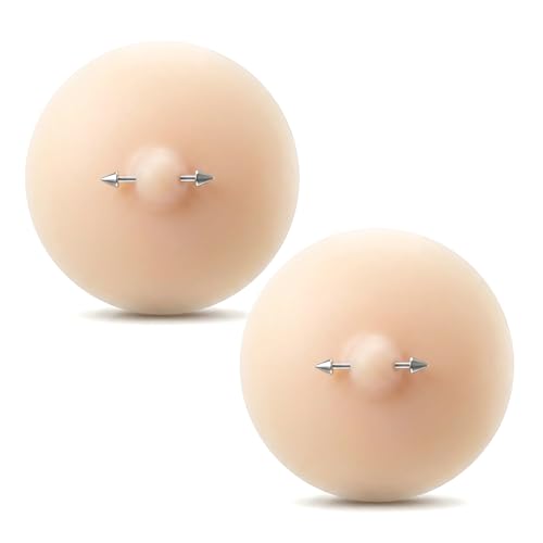 Tweruna Silicone Fake Nipple, Reusable Fake Nipple Piercing with Steel Nails, Waterproof Nude...