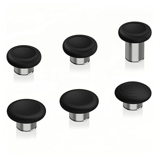 eXtremeRate 6 en 1 Palancas de Pulgar Metálico de Repuesto Joysticks Magnéticos Intercambiables para Xbox One Elite Series 2 y Xbox Elite 2 Core Control(Modelo 1797)-Negro