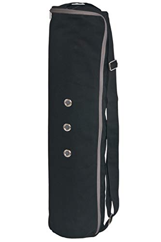 MERU Dual Air-flow Zipper 3 Storage Pockets Yoga Mat Bag, Large - Black