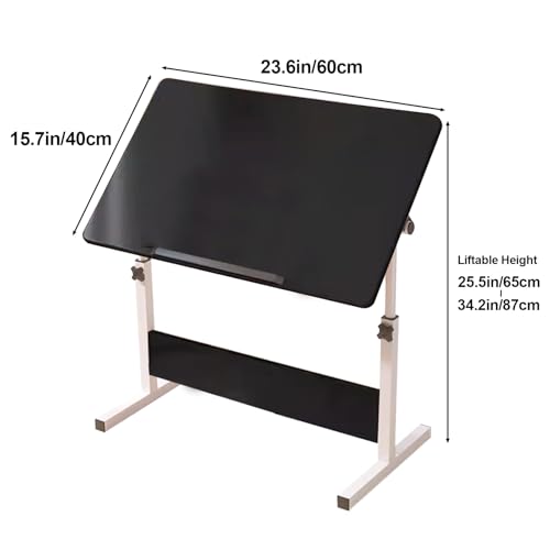 Mesa de dibujo ajustable para artistas, escritorio de computadora de oficina en casa con altura y ángulo ajustables