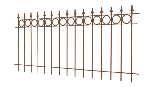 ELEO Gartenzaun Belluno rostoptik - 90 x 192,5 cm Zaun Garten Metall handgeschmiedet Schmiedeeisen für draußen - Zaunelemente rost Edelrost dekorativ für den Garten - Metallzaun stabil