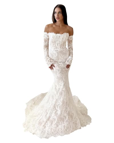 Women's Short Sleeves Tulle Beach Wedding Dresses for Bride Lace Appliqued Double V Neck Long Bridal Gown with Train