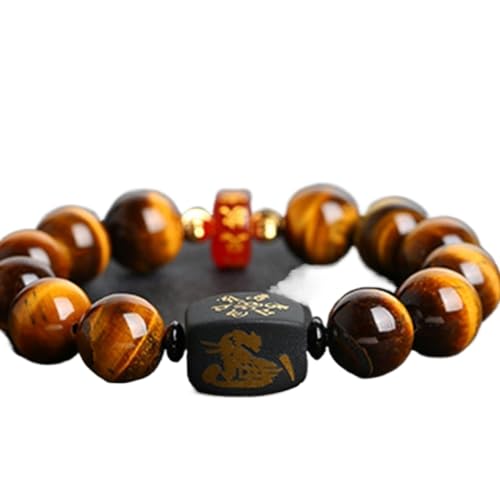 Bracelet en obsidienne noire véritable et agate rouge | Qualité artisanale Reiki 10 mm