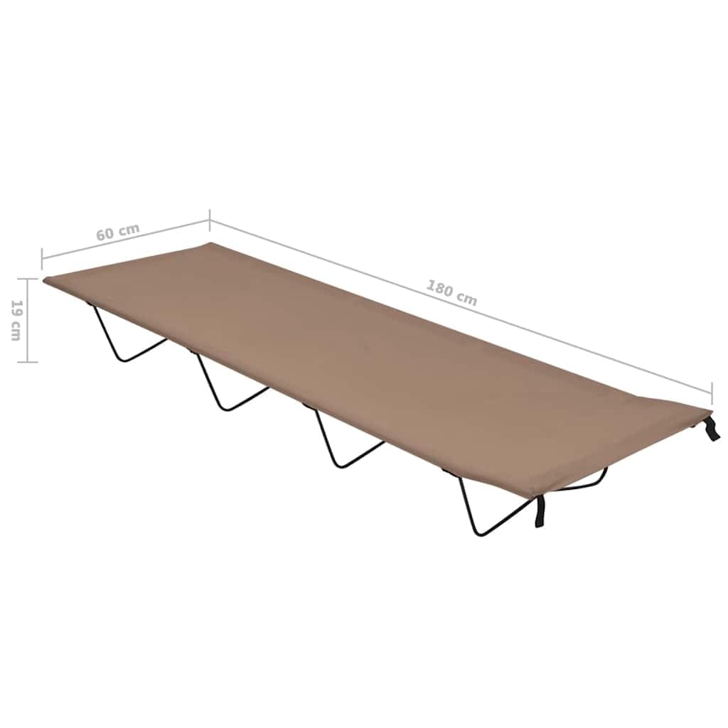 Campingbetten 2 STK. 180x60x19 cm Ox-Gewebe und Stahl Taupe,Sportartikel,Outdoor-Aktivitäten,Camping & Wandern,Camping-Möbel,Feldbetten,Taupe,6.01 kg-312487