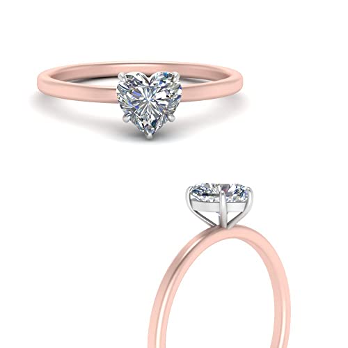 Bague solitaire décontractée or rose pour le style de tous les jours