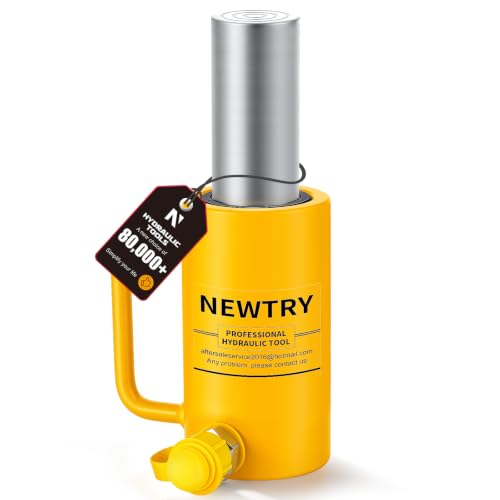 Image of NEWTRY 20 ton Hydraulic Cylinder Long Jack 4 inch Stroke Porta Power Ram Jack Lifting Cylinder Retract Automatically for Shipbuilding Bridge Construction