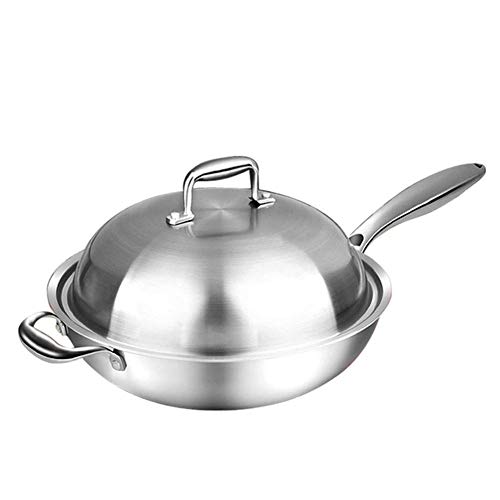 Wok de acero inoxidable con tapa y mango miniatura 7