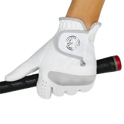 Gant de golf pour homme gaucher en microfibre respirante blanche taille 24