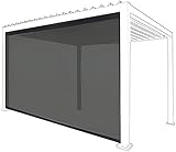 SORARA Mirador Adjustable Sun Shade Privacy Screen Panel with 3 Sided Aluminum Track for Outdoor, Patio, Awning, Pergola or Gazebo 10'x13' in Black NOT Including Main PERGOLA