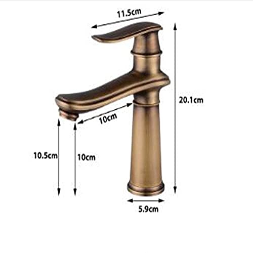 Robinet d'eau antique noir avec mitigeur chaud et froid pour vasque