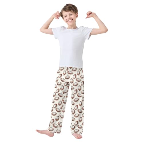 image for ALAZA Rugby American Football 3D Pajama Pants Long Sleep Pant Pajama B