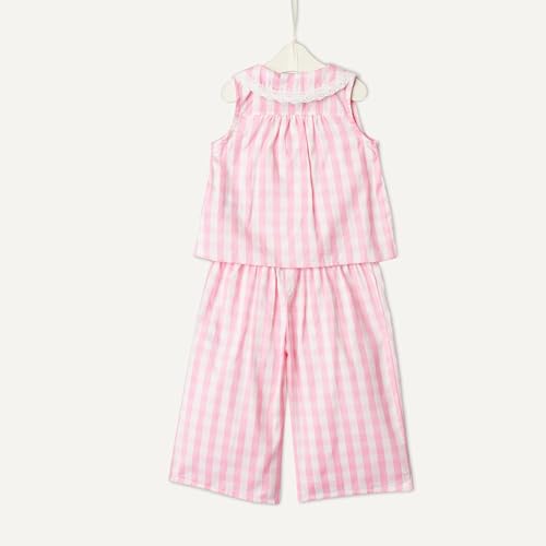 Image of Amazon Essentials x Sofia Grainge Toddlers and Baby Girls' Cotton Sateen Sleeveless Top and Pants Play Set
