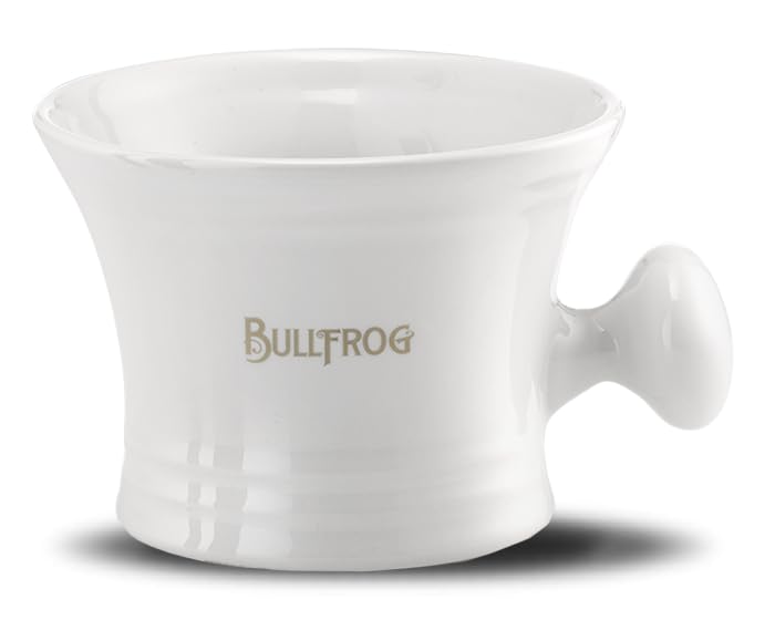 Bullfrog Ciotola Da Barba In Porcellana - Design Tradizionale - Favorisce la Creazione della Schiuma - Manico Ergonomico - Made in Germany