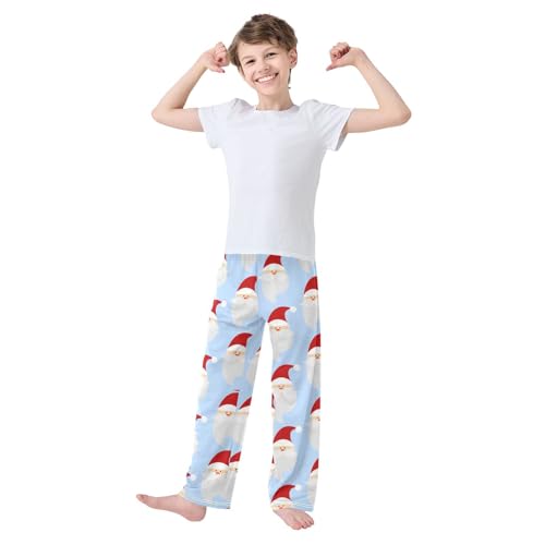 Boys' Pants Christmas Santa Claus Blue Long Bottoms Jogger Pants Elastic Waist Trousers with Pockets S-XL2