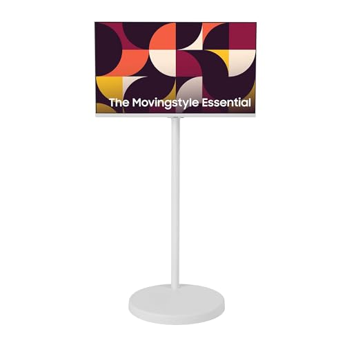 Samsung The Movingstyle Essential 32" 4K UHD Smart Monitor with Adjustable Rolling Stand, Smart TV Apps, Built-in Speakers, White Design, Gaming Hub, AI Picture Optimizer, SmartThings, F-LS32FM70-MSR