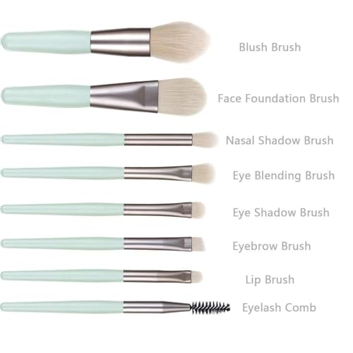 Image of ELEGAR Colorful Fish Tail Handle Makeup Brush Set - Foundation, Eyebrow, Eyeliner, Blush, and Concealer Brushes - Cute Christmas Stocking Stuffers and Gifts for Girls (8 pcs makup kit)