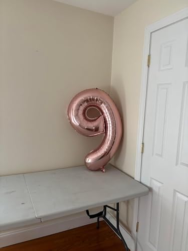 Image of 40 In Rose Gold Number 4 Balloon, 4th Birthday Party Decorations for Women