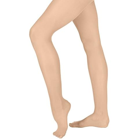Grandeur Hosiery Women's Ladies Adult Shimmer High Gloss Dance Ballet Footed Tights Pantyhose Stockings Nude C (Medium) Cover