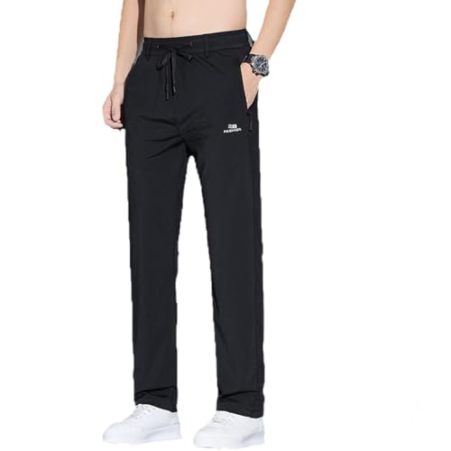 Meshirons Ice Silk Mesh Panel Casual Pants, Meshirons Pants for Men Over 55 Quick Drying with Pockets Breathable