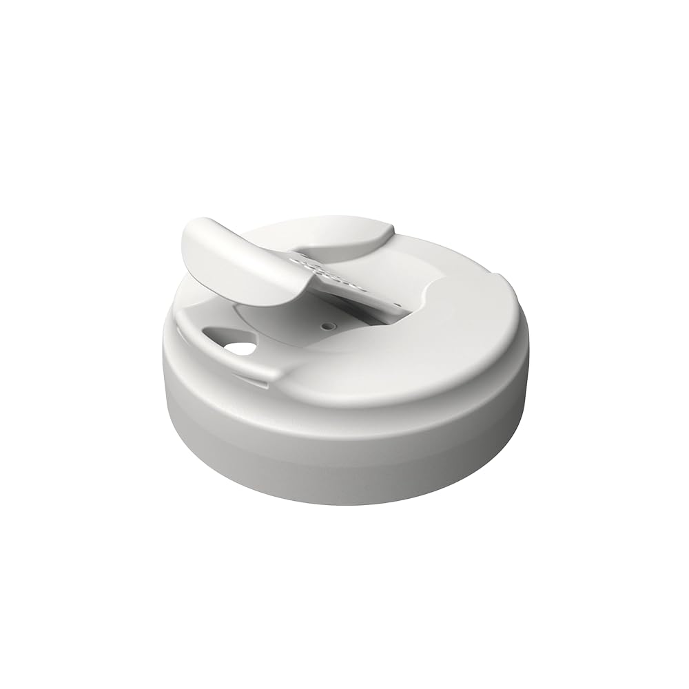 KeepCup Commuter - Taza de café reutilizable de acero inoxidable aislada con tapa abatible a prueba de derrames, 454 ml, color blanco hueso