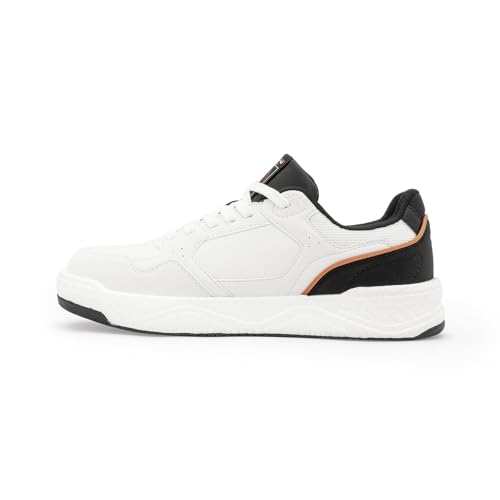 Image of Red Tape Men's Sneakers White Black Pu Mesh Round Toe Lace-Up