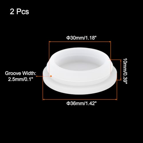 Image of MECCANIXITY 2pcs Silicone Snap in Locking Hole Plugs,30mm /1.2 Inch Mounting Diameter Narrow Groove Width 2.5mm Panel Seal Cover Round for Kitchen Bulkheads Waterproof Sealing Plugs Clear