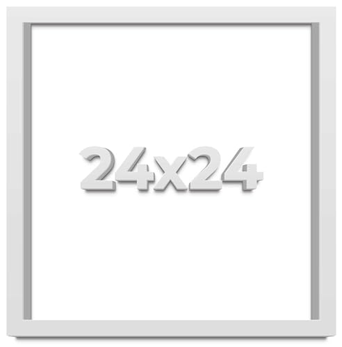 24x24 Shadow Box White Display Frame | 2 Inch Rabbet Depth | 1.25 Inch Moulding Width | Includes Shatter Resistant Acrylic Plexiglass, Backing and Hanging Hardware