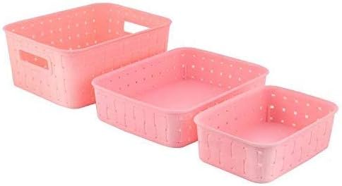 Floraware Smart Baskets for Storage, Set of 3, Pink