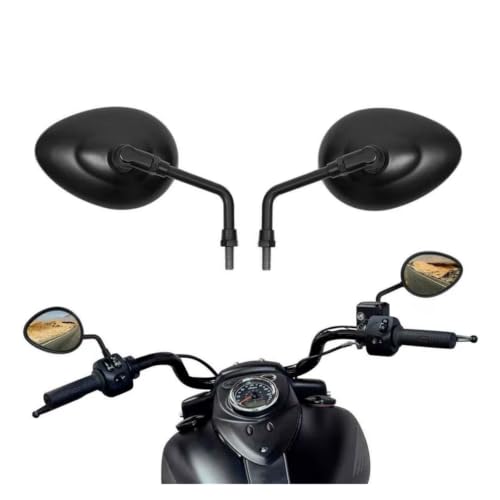 Espejo retrovisor lateral para motocicleta de 10mm plastico ABS 2