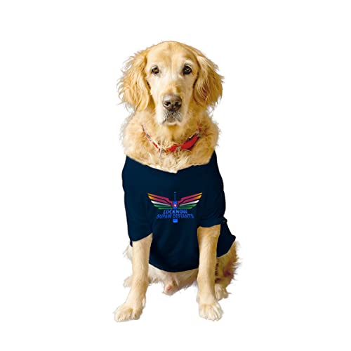 Image of Ruse Crew Neck Half Sleeves T-Shirt for Dogs IPL Replica Lucknow Supaw Defiants Team Dog Cotton Jersey Printed Breathable Tees Apparel for Pet - Gift for Dogs (Saint Bernard, Great) (Dark Blue, XXL)