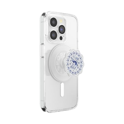 Image of PopSockets Phone Grip for MagSafe, Magnetic Holder, Phone Stand, Cute - Peacock Saucer