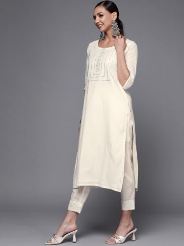 Image of Libas Womens Yoke Design Cotton Straight Kurta for Women Suit