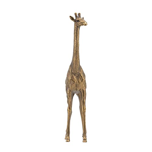 Figura decoración jirafa 6"x2"x11" dorada miniatura 6