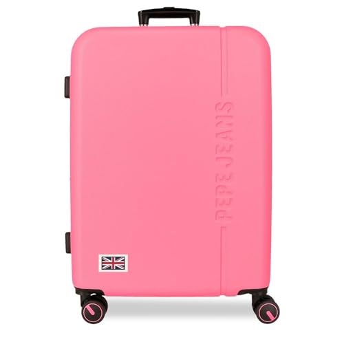 Valise rigide Pepe Jeans Aris fuchsia anti-choc sécurisée à combinaison