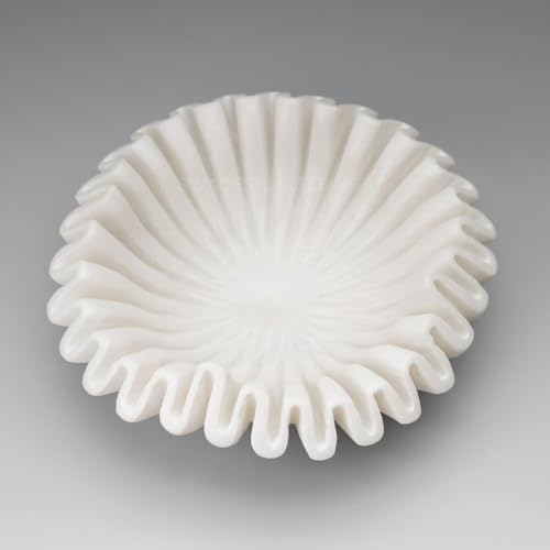 Image of SWADESHI BLESSINGS Handcrafted Marble Fluted Urli Bowl for Home Decor | Traditional Decorative Bowl for Floating Flowers, Potpourri & Festive Decor Items | Pooja Decoration | Wedding /Return Gifts, 9 inch
