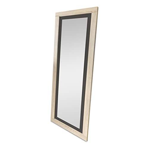Mattfy - Miroir Mural Haut à Corps Entier, modèle Victoria, Pratique et Fonctionnel, Finition Couleur Cambria et Graphite, Dimensions : 60 cm (Largeur) x 180 cm (Hauteur) x 3,5 cm (Profondeur)
