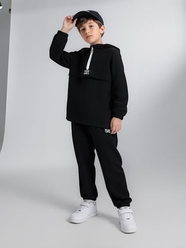 Image of Kids Boys Clothes Color Blocking Hoodie Sweatshirts and Pant 2Pcs Fall Outfits Set Size 5-10